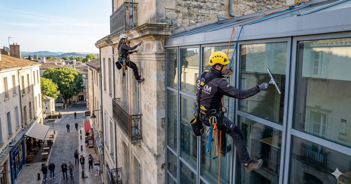 Cordiste professionnel laveur de vitres en hauteur 2KM Beziers