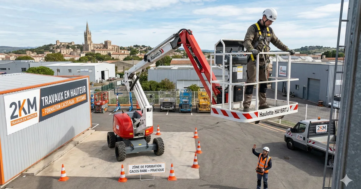 Formation CACES R486 nacelle elevatrice pour travaux en hauteur